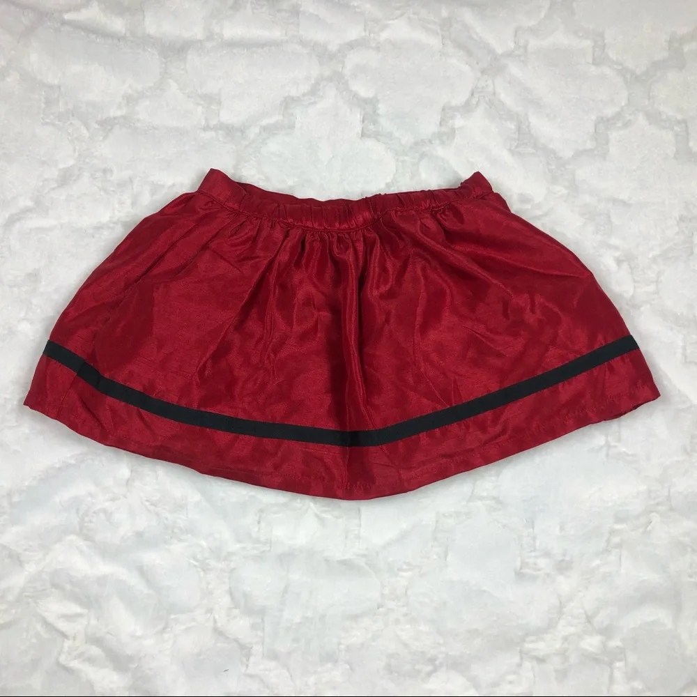 Gymboree Red Satin Skirt with Tiny Black Bows size 5T